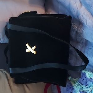 Black Suede Paloma Picasso Vintage shoulder bag